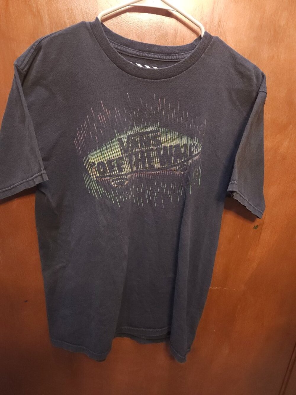 Vintage Vans Shirt Adult Med Black Grunge Y2K Skater Hipster Off The Wall 26x19